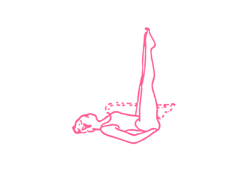 Подъем ног на спине с ударом пяток по ягодицам (54 раза)