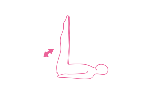 Подъемы ног на 90 градусов одновременно (1-2 мин)