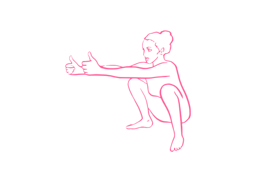 Подъемы рук одновременно в Позе Ворона (2 мин)