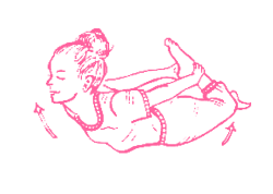 Поднимание головы и груди лежа на животе и держась за лодыжку. Упражнение Кундалини Йоги Поднимание головы и груди лежа на животе и держась за лодыжку. Упражнение Кундалини Йоги