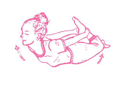 Поднимание головы и груди лежа на животе и держась за лодыжку. Упражнение Кундалини Йоги