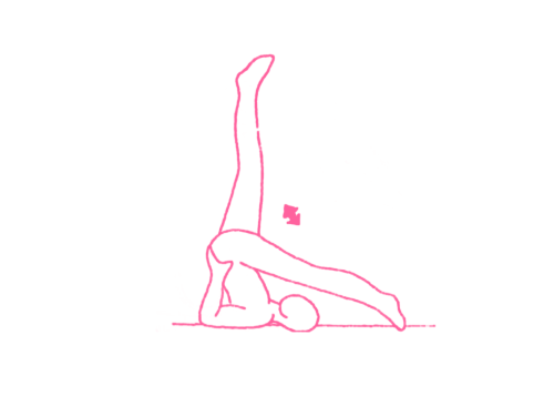 Поднимания и опускания ног в позе Стойки на плечах (3 мин)