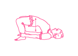 Поднимания и опускания таза лежа на спине (1-2 минуты или 26 раз)