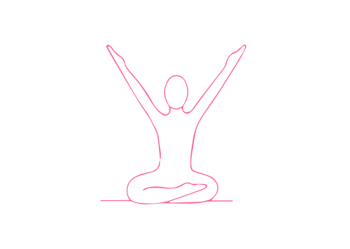 Простая Поза, руки вытянуты в форме буквы V. Кундалини Йога