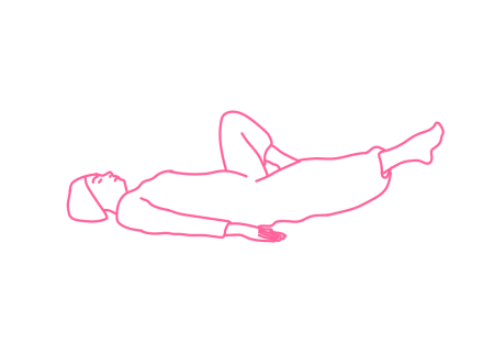 Поочередное сгибание приподнятых ног, лежа на спине (1 мин)