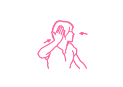 Поочередные надавливания руками на голову (2 мин – 3 мин)