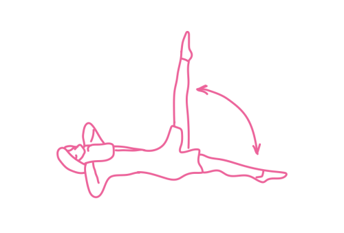 Поочередные подъемы ног на 90 градусов лежа на спине с Замком Венеры за шеей (2 мин) Кундалини Йога