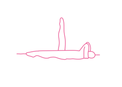 Поочередные подъемы ног на 90 градусов с руками под шеей (1 мин 30 сек)