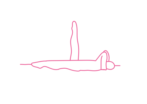 Поочередные подъемы ног на 90 градусов с руками под шеей (1 мин 30 сек)