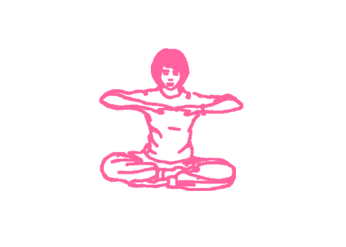 Поочередные сгибания и выпрямления рук в Простой Позе (3 мин) 1