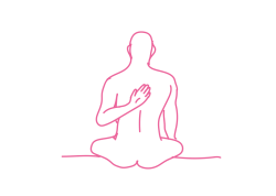 Потягивания к правому плечу левой рукой за спиной (3-5 мин)