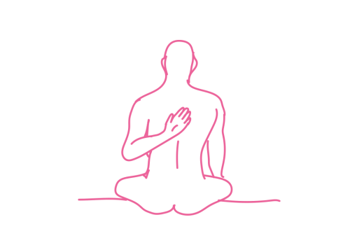 Потягивания к правому плечу левой рукой за спиной (3-5 мин)