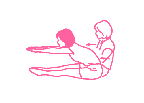 Потягивания вперед с вытянутыми руками и ногами (2 мин)