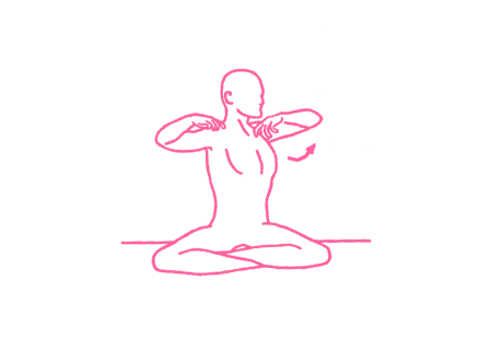 Повороты корпуса с руками на плечах (2-3 мин). Упражнение Кундалини Йоги 1