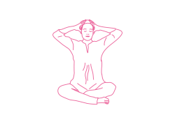 Повороты корпусом в Простой Позе с руками на голове 1