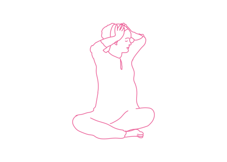 Повороты корпусом в Простой Позе с руками на голове 2