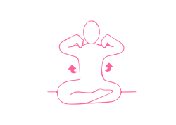 Повороты туловища с дыханием через свернутый язык (2 мин)