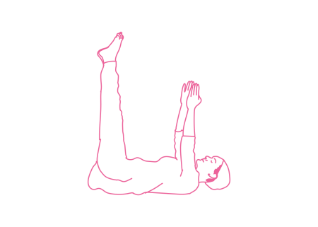 Поза лежа на спине с руками и ногами на 90 градусов. Кундалини Йога