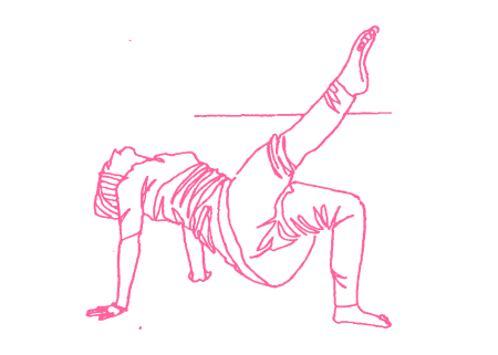 Поза моста с вытянутой ногой. Упражнение Кундалини Йоги