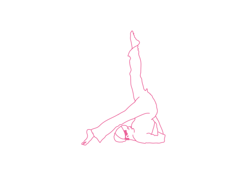 Поочередные касания пальцами ног пола в Позе Плуга (1 мин)