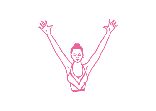 Поза Шакти с руками вверх и Дыханием Огня (3-5 мин)