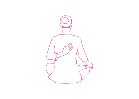 Простая Поза с левой ладонью за спиной. Кундалини Йога