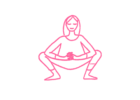 Расслабление в позе сидя на корточках (1-3 мин). Йога для беременных 1