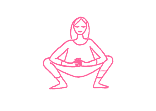 Расслабление в позе сидя на корточках (1-3 мин). Йога для беременных 1