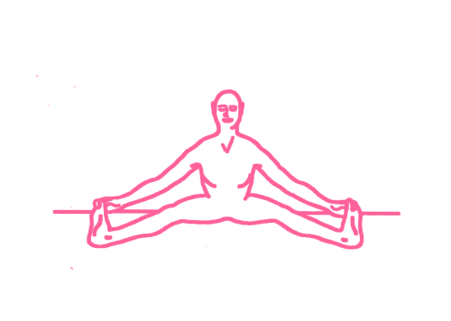 Растяжение жизненного нерва - ноги в стороны 1