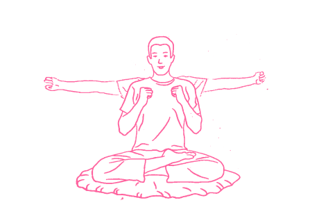 Сгибания и выпрямления рук (ладони сжаты в кулак). Упражнение Кундалини Йоги