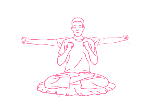 Сгибания и выпрямления рук (ладони сжаты в кулак). Упражнение Кундалини Йоги