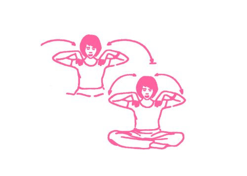 Сгибание рук и поднимание локтей к голове (3 мин – 4 мин)