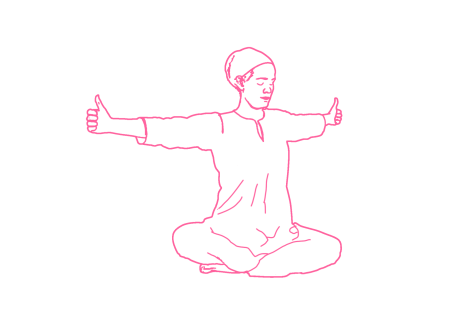 Скручивание позвоночника с вытянутыми руками (1-2 мин). Упражнение Кундалини Йоги 2