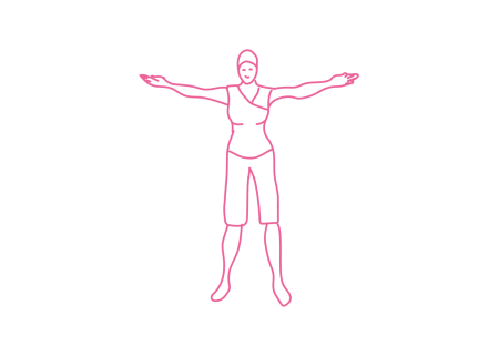 Скручивания туловищем стоя с вытянутыми в стороны руками 1 Скручивания туловищем стоя с вытянутыми в стороны руками 1