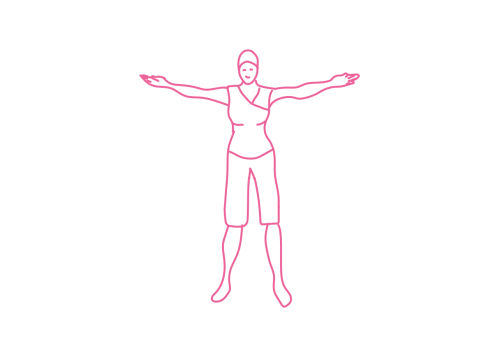 Скручивания туловищем стоя с вытянутыми в стороны руками 1