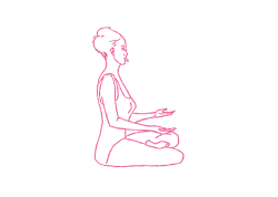 Собачье дыхание в Простой Позе, плечи под 45 градусов (3-5 мин)