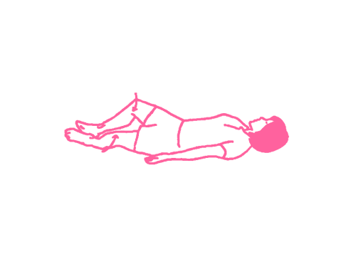 Соединение и разведение в сторону согнутых колен лежа на спине (2 мин) Кундалини Йога