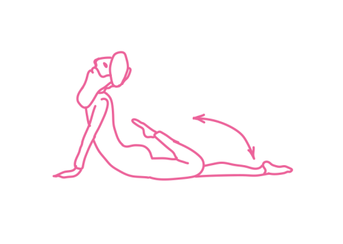 Удары ногами по ягодицам в Позе Кобры (2 мин)