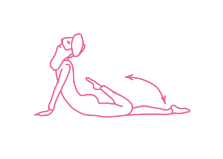 Удары ногами по ягодицам в Позе Кобры (2 мин)