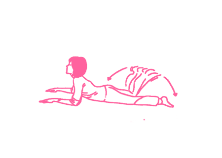 Удары пятками по ягодицам в Позе Половинной Кобры (4-5 мин)