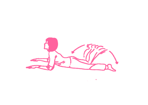 Удары пятками по ягодицам в Позе Половинной Кобры (4-5 мин)