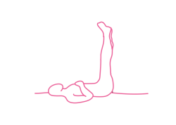 Удерживание ног, поднятых на 90 градусов с руками на Сердечном Центре (5 мин)