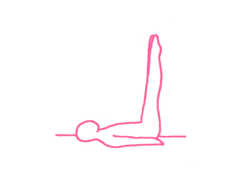 Удерживание ног поднятыми на 90 градусов лежа на спине (2 мин)