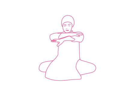 Глубокое дыхание с руками на уровне подбородка (3 мин)