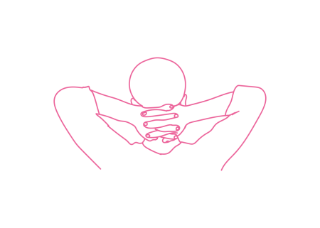 Руки за шеей в замке Венеры. Кундалини йога