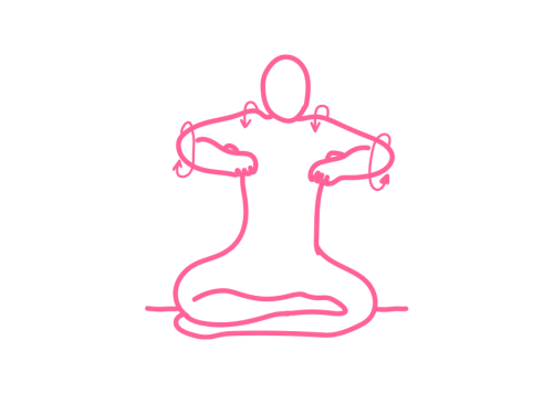 Вращение плечами со сгорбленной спиной (1 мин)