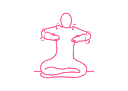 Вращение плечами со сгорбленной спиной (1 мин)