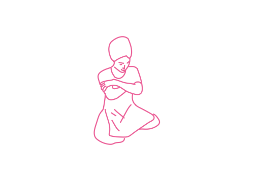 Вращение позвоночником в Простой Позе с руками на плечах 1