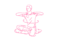 Вращения туловищем из стороны в сторону, «держась руками за руль»