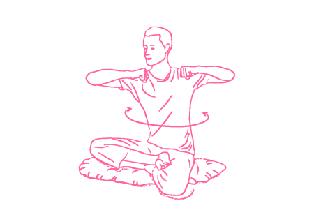 Вращения туловищем из стороны в сторону, «держась руками за руль» Вращения туловищем из стороны в сторону, «держась руками за руль»